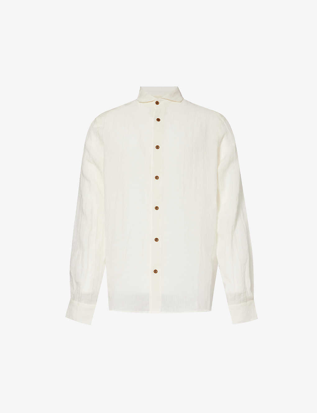 Marane Mens White El Pacifico Relaxed-fit Linen Shirt