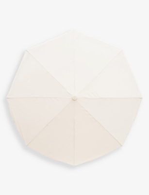 BUSINESS & PLEASURE CO.: Amalfi scalloped-trim cotton and wood umbrella 118cm