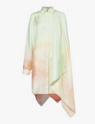 Zimmermann Womens Coral Fields Graphic-pattern Silk Midi Dress