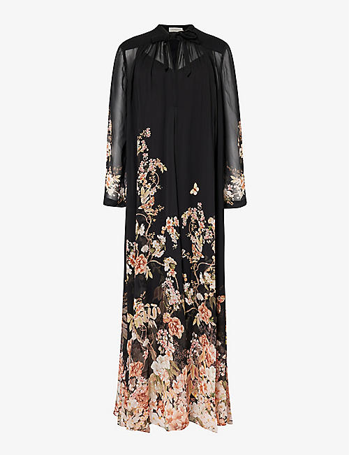 ZIMMERMANN: Natura floral-print crepe sheath maxi dress