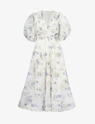 Long Floral Print Poly Gown by Jane Woolrich