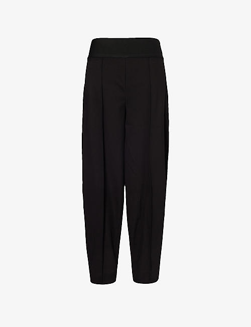 ME AND EM: Rib-waist recycled polyester-blend woven trousers