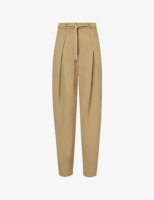 ME AND EM: Pleated tarped-leg mid-rise wool trousers