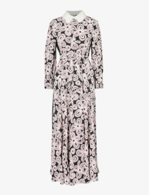 Bold Paisley Print Cheesecloth Cut-Out Maxi Dress