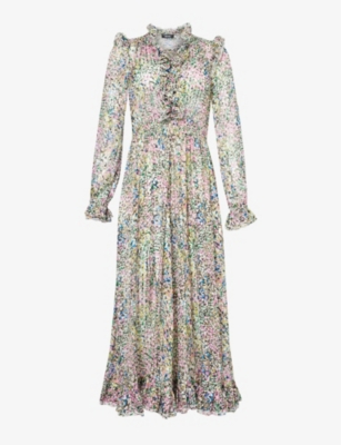 ME AND EM: Floral-print silk-blend maxi dress
