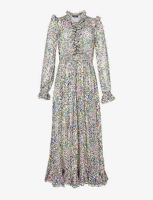 ME AND EM: Floral-print silk-blend maxi dress