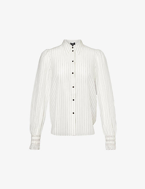 ME AND EM: Striped cotton and silk-blend shirt