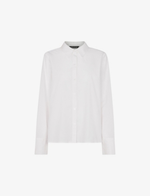 Whistles Boxy Cotton Shirt In White