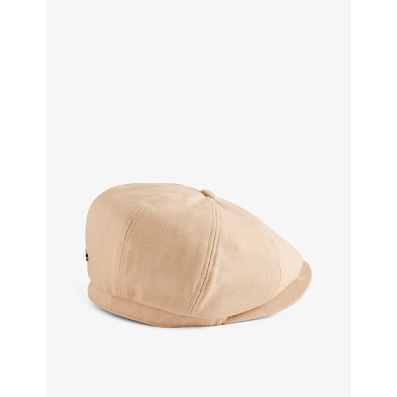 Shop Ted Baker Men's Stone Aliccs Herringbone Woven Baker Boy Hat