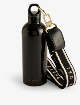 Ted Baker Black Alliia Logo-print Stainless-steel Water Bottle 23.5cm