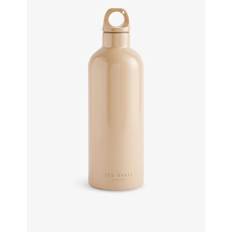 Shop Ted Baker Taupe Alliia Logo-print Stainless-steel Water Bottle 23.5cm