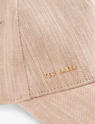Shop Ted Baker Women's Ivory Blaike Herringbone Cotton Linen-blend Cap
