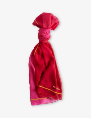 TED BAKER: Daavina logo-print silk scarf