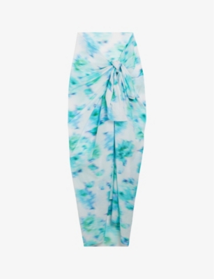 Ted Baker Womens White Timera Graphic-print Cotton Sarong