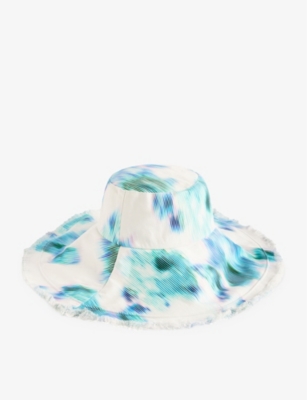 TED BAKER: Fiionn blurred floral-print cotton beach hat