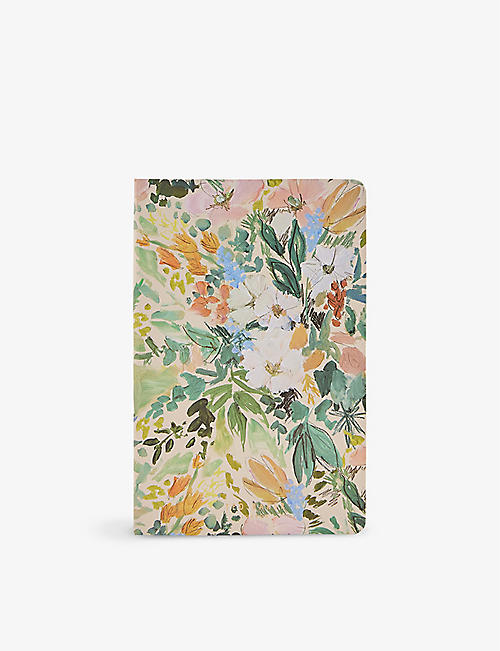 TED BAKER: Beccaai floral-print A5 notebook 21cm x 7cm
