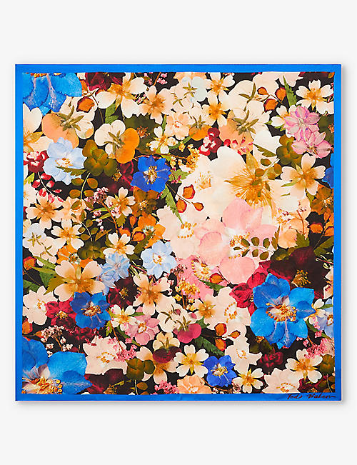 TED BAKER: Naomiea floral-print square silk scarf