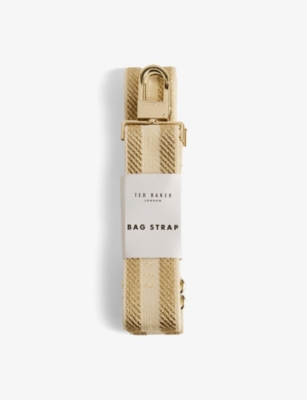 Shop Ted Baker Ivory Webbii Striped Woven Detachable Bag Strap