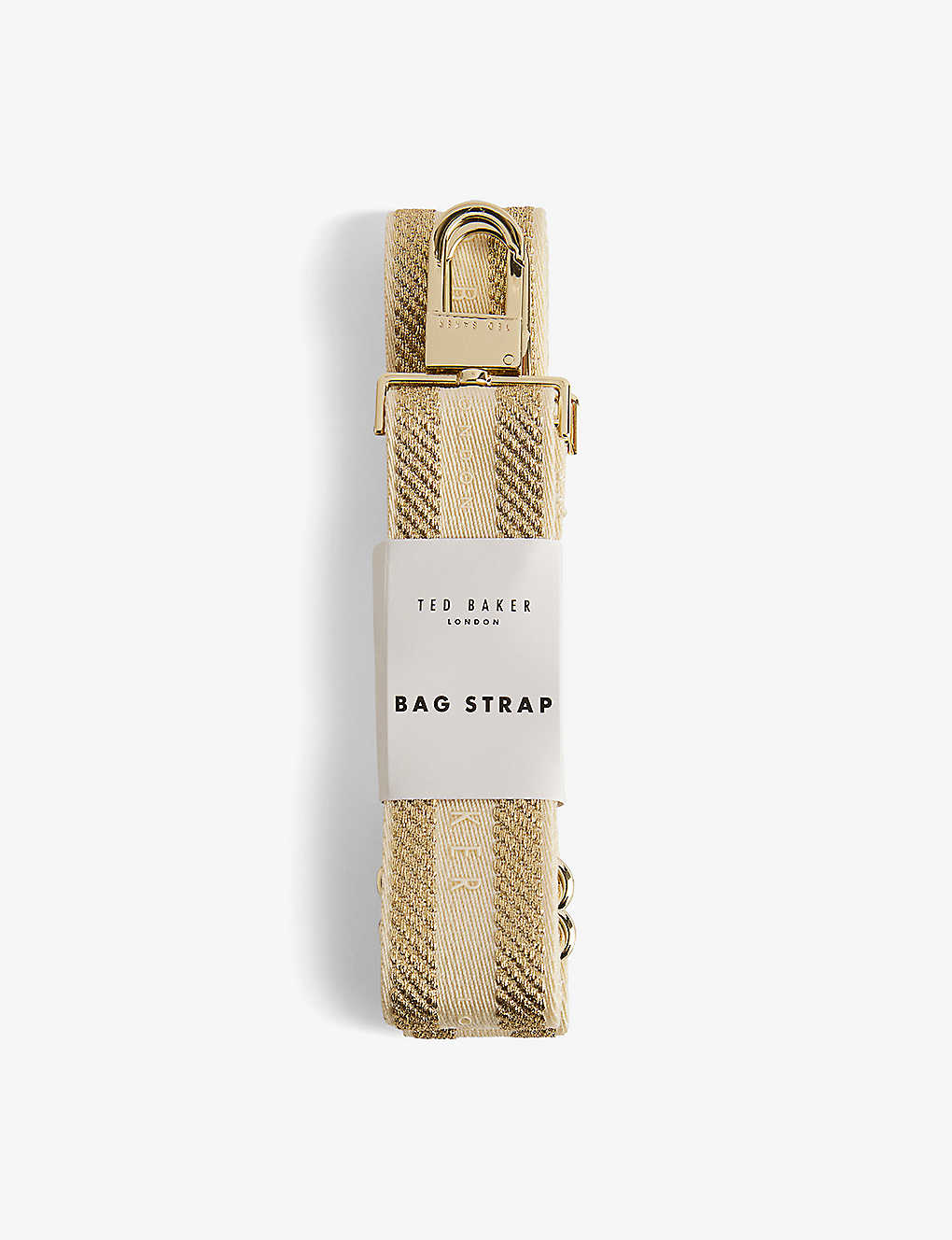 Shop Ted Baker Webbii Striped Woven Detachable Bag Strap In Ivory