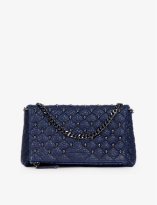 THE KOOPLES: Skull-embellished quilted small leather clutch bag