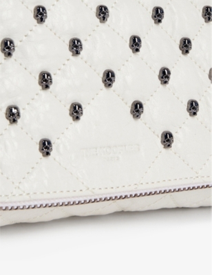THE KOOPLES: Skull-embellished quilted small leather clutch bag