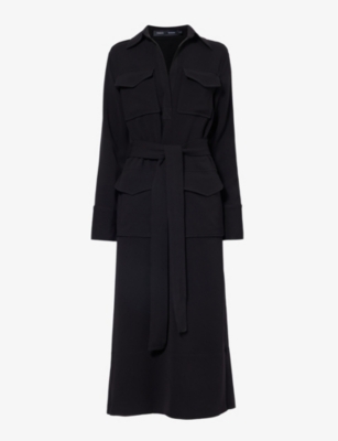 Shop Proenza Schouler Women's Black Vanessa Belted Woven Maxi Dress