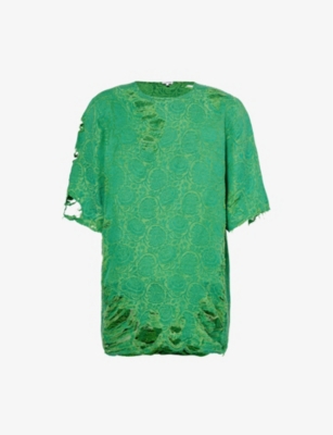 Loewe Mens Green Lo P Embellished Top