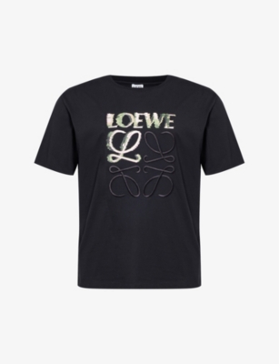 LOEWE: Brand-embroidered relaxed-fit cotton-jersey T-shirt