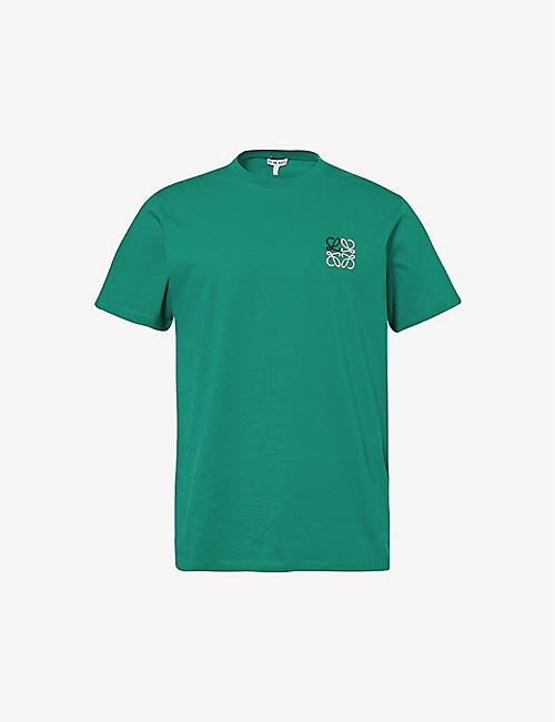 LOEWE: Brand-embroidered crewneck cotton-jersey T-shirt