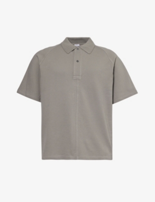 Shop Loewe Logo-embroidered Cotton Polo Shirt In Dark Grey