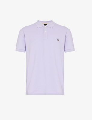 Ps By Paul Smith Mens Lilac Zebra-embroidered Regular-fit Cotton Polo Shirt