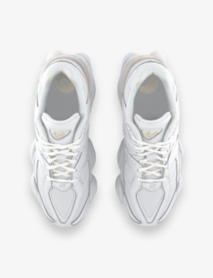 NEW BALANCE: 9060 brand-patch leather and mesh low-top trainers