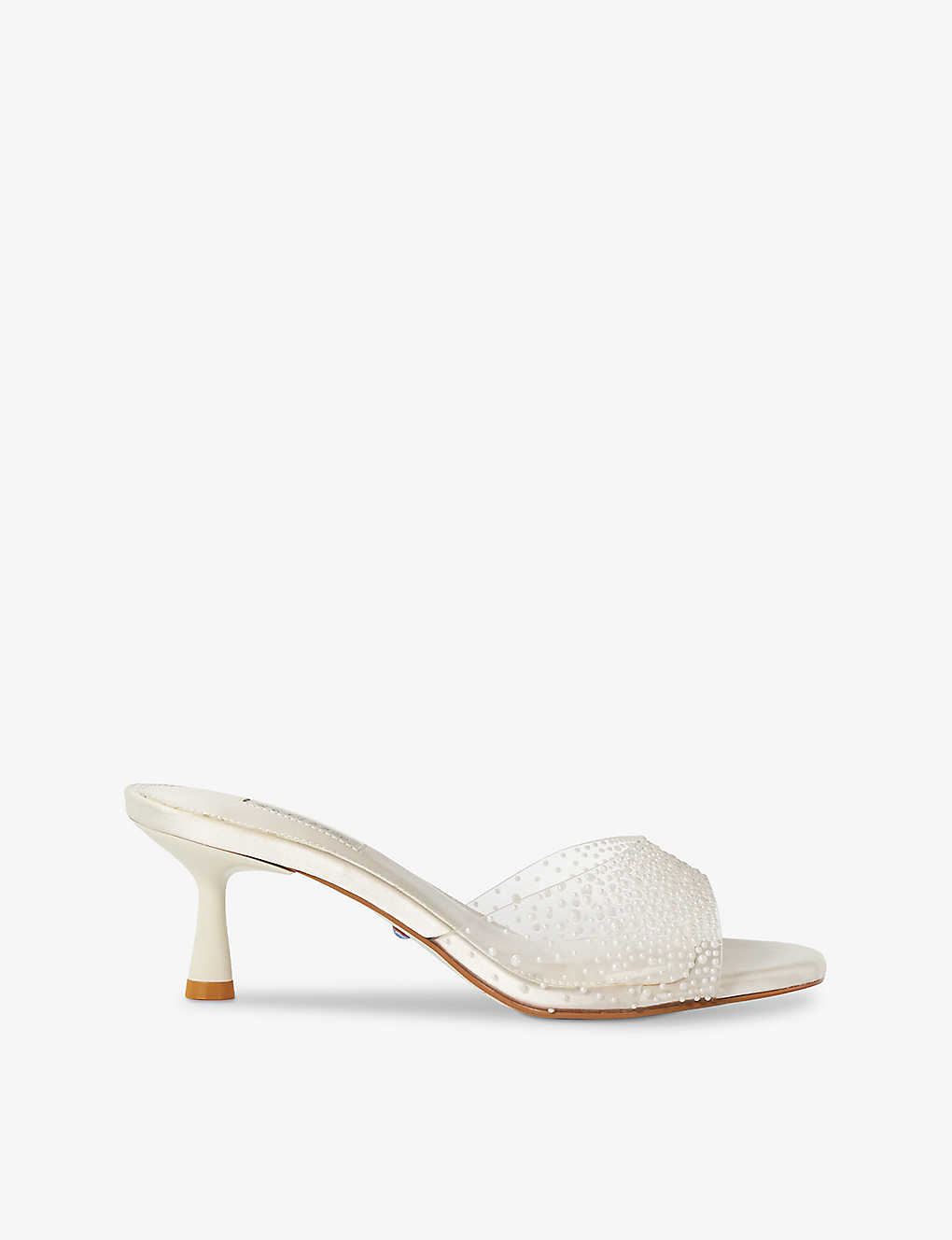 Dune Womens Ivory-synthetic Bridal Moonlit Mesh Heeled Mules In White
