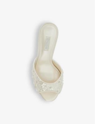Shop Dune Women's Ivory-synthetic Bridal Minimoon Woven Heeled Mules In White