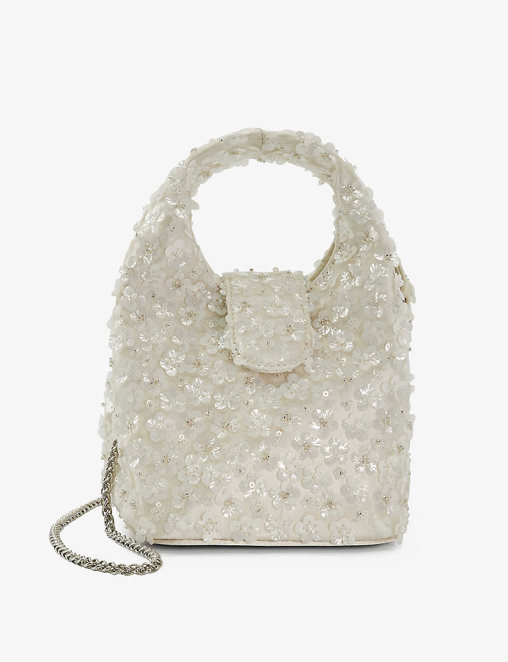 Dune Ivory-synthetic Bridal Bouquette Sequin-embellished Woven Cross-body Bag