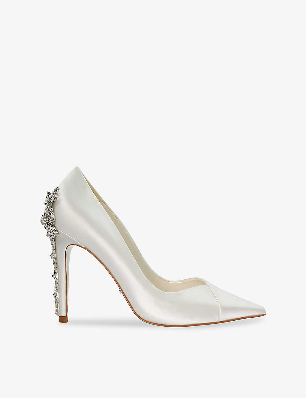Dune Womens White-synthetic Bridal Auras Satin Heeled Courts