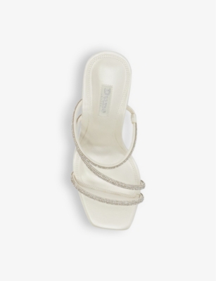 Dune Womens Ivory-leather Bridal Moonbeam Leather Wedge Mules In Ivory-leather