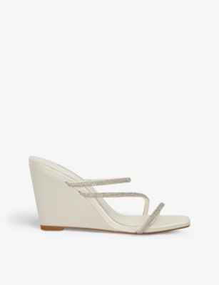 DUNE: Bridal Moonbeam leather wedge mules