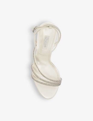 Shop Dune Bridal Midsummers Leather Heeled Sandals In White