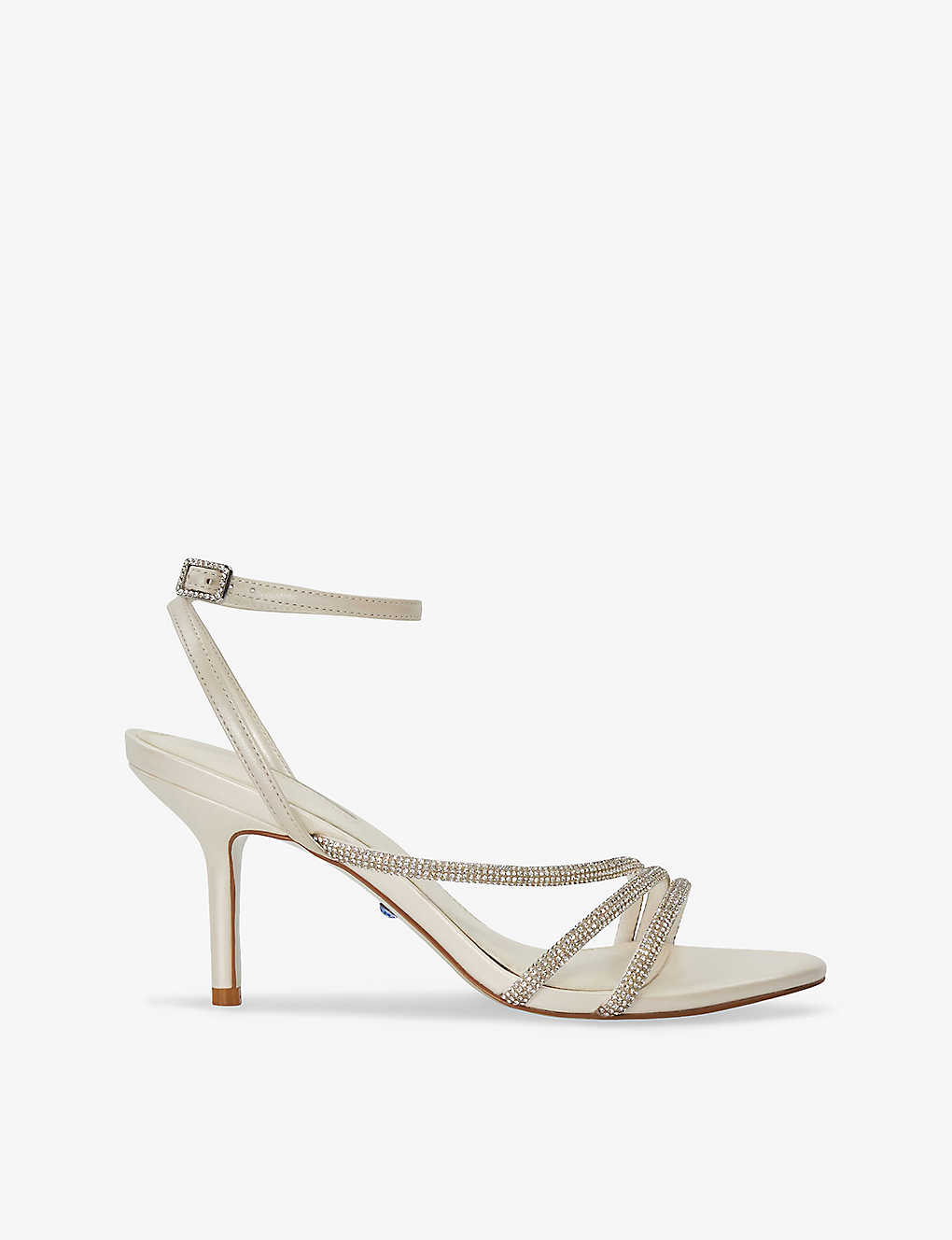 Dune Womens Ivory-leather Bridal Midsummers Leather Heeled Sandals In White