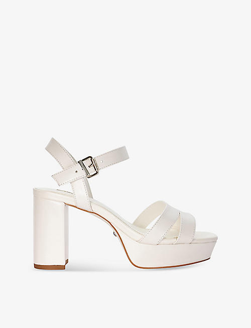 DUNE: Madewithlove cross-strap platform leather heeled sandals