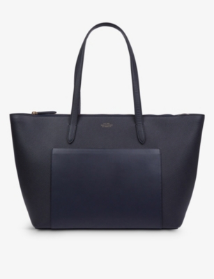 SMYTHSON: East West cross-grain leather tote bag