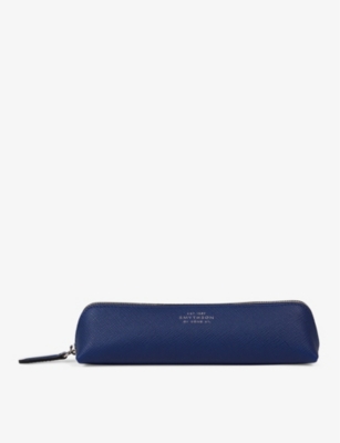 SMYTHSON: Gold-stamped logo calfskin-leather pencil case