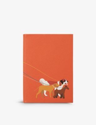 SMYTHSON: Dogs Soho leather notebook 19.6cm x 14cm