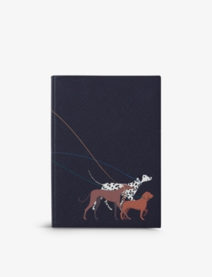 SMYTHSON: Dogs Soho leather notebook 19.6cm x 14cm