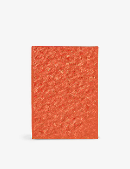 SMYTHSON: Panama Soho leather notebook 14cm x 19cm