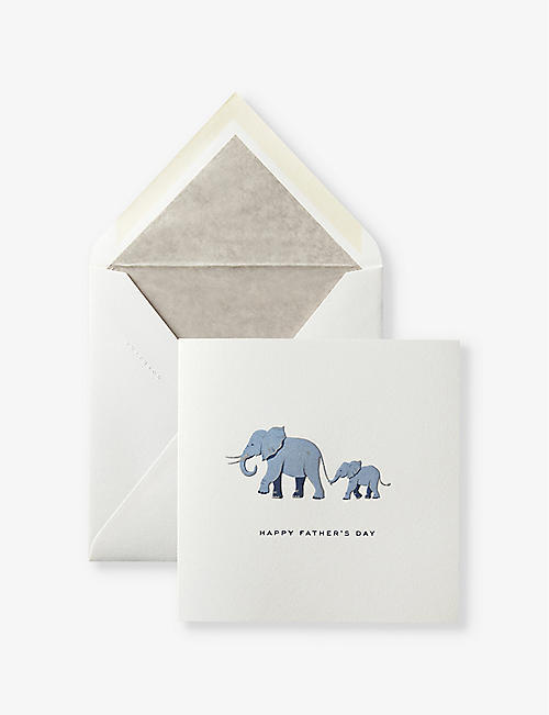 SMYTHSON: Father's Day Elephant greeting card 15cm x 15cm