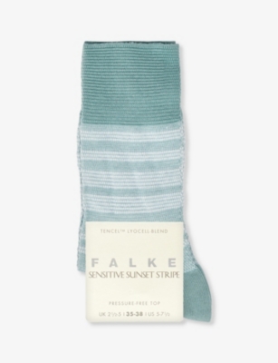 Shop Falke Women's 7862 Light Jade Sensitive Sunset Stripe Knitted Socks