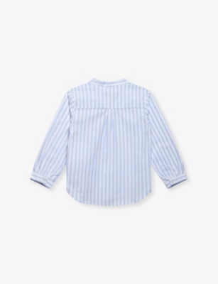 TROTTERS: Oscar Stripe-Print Cotton and Linen Shirt 2-11 Years