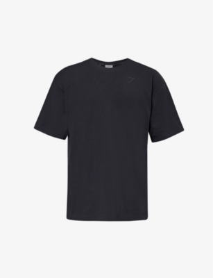 Shop Gymshark Men's Black Power Logo-print Stretch-cotton T-shirt